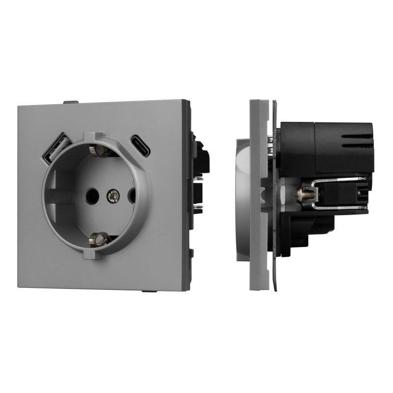 розетка sct-tendo-muac-pl-gr 16а 230в с usb зарядкой механизм arlight 054088 от BTSprom.by