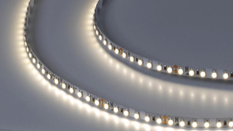 лента светодиодная стандарт 3528 120led/м 9.6вт/м нейтр. бел. 24в ip20 со скотчем 3м (уп.5м) swg standard 00-00009247 от BTSprom.by