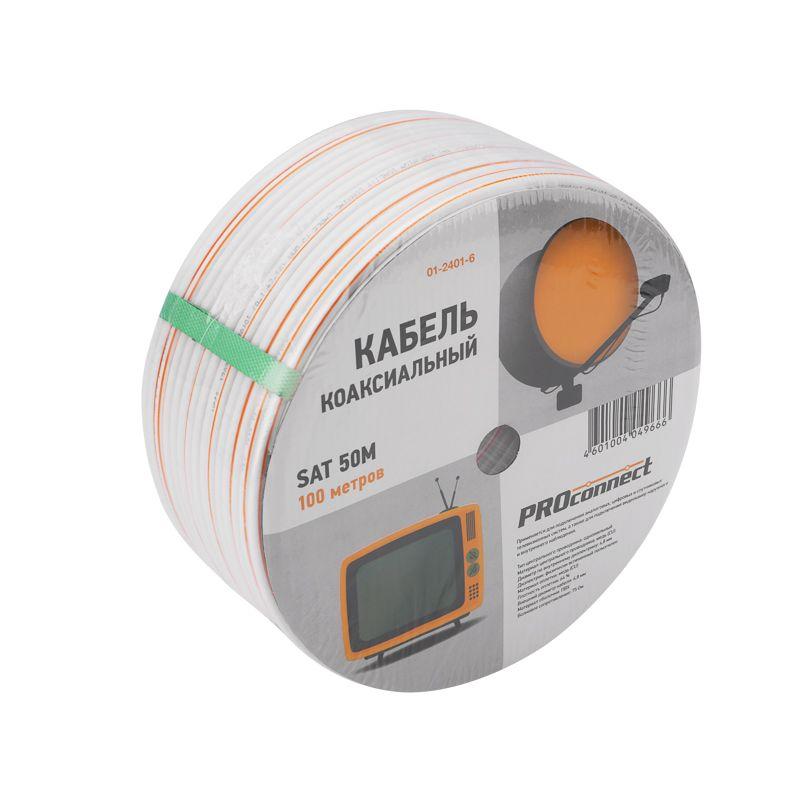  Кабель SAT 50M+Cu/Al/Cu 48х0.12 75 Ом бухта Б (Red Line) (м) PROCONNECT 01-2401-6 фото в каталоге от BTSprom.by