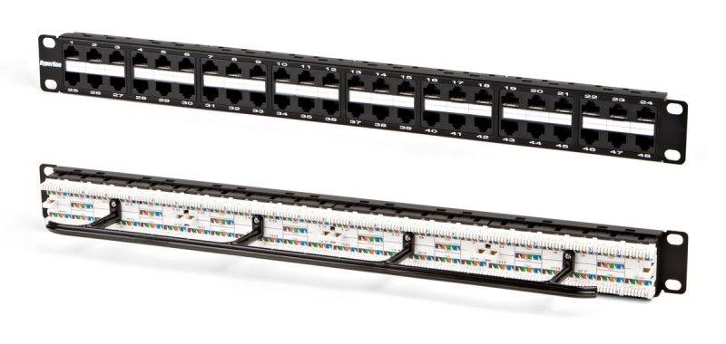 патч-панель 19дюйм 1u кат.5e 48 портов rj45 dual idc pphd-19-48-8p8c-c5e-110d высок. плотности hyperline 32809 от BTSprom.by