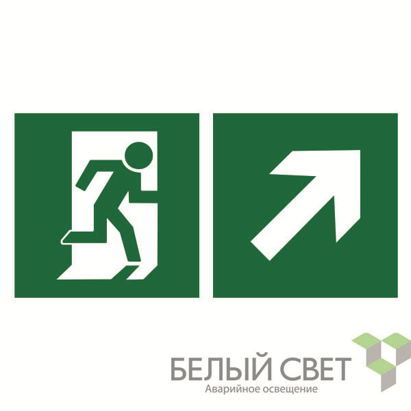 знак безопасности bl-3015.e37"напр. к эвакуационному выходу направо вверх" белый свет a18189 от BTSprom.by