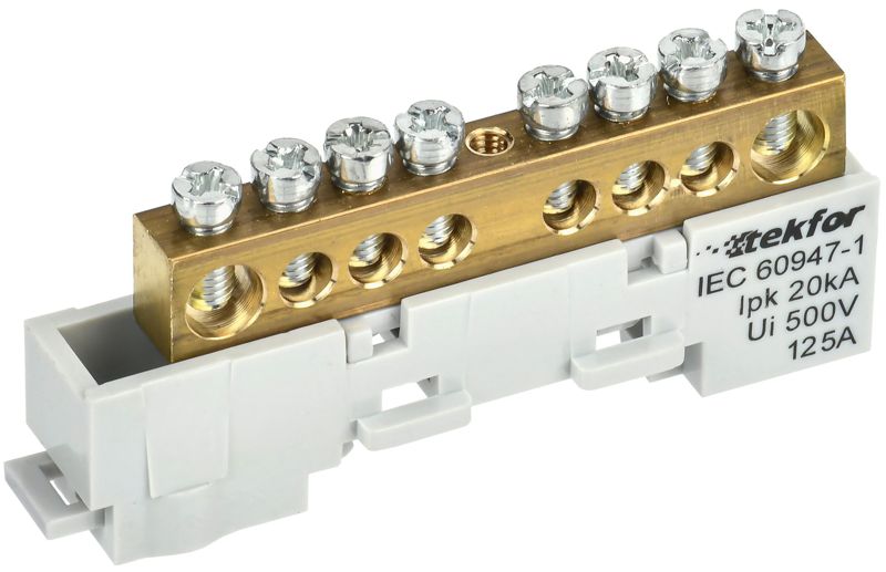 шина l "фаза" неизол. на универс. держ. 8х12-8-ср tekfor iek tf-nn20-08-dl-k03 от BTSprom.by