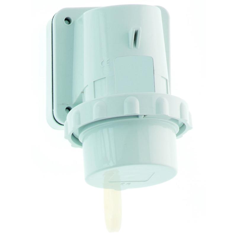 вилка настенная 32а 5п 6ч 400в ip67 фланец 75х90 с крышкой quick-connect bals 24419 от BTSprom.by