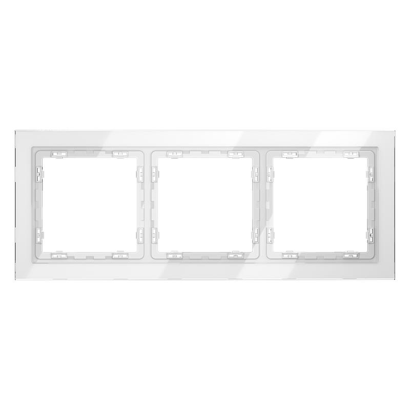  Рамка 3-м S70 стеклян. бел. Voltum VLS110301 фото в каталоге от BTSprom.by