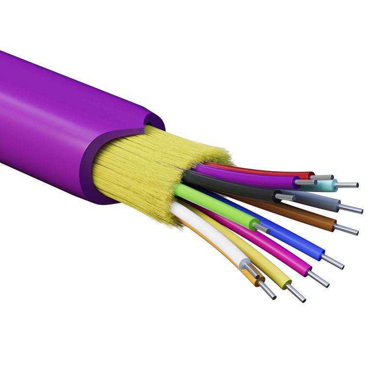 кабель волоконно-оптический распределит. нг(а)-hfltx 12 ов категория om4 (g.651.1) плотный буфер 0.4кн арамидные упрочняющие нити для внутр. прокл. бараб. 500м dkc rndt4c12mg03-e от BTSprom.by