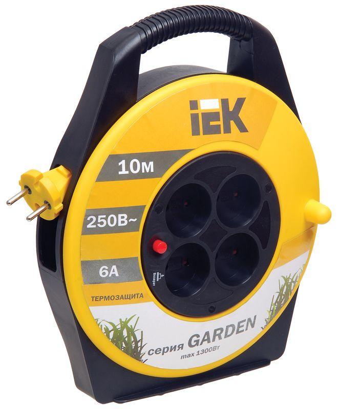 удлинитель на катушке 4х10м без заземл. 6а ip20 garden ук10 2х0.75 термозащита iek wkp23-06-04-10 от BTSprom.by