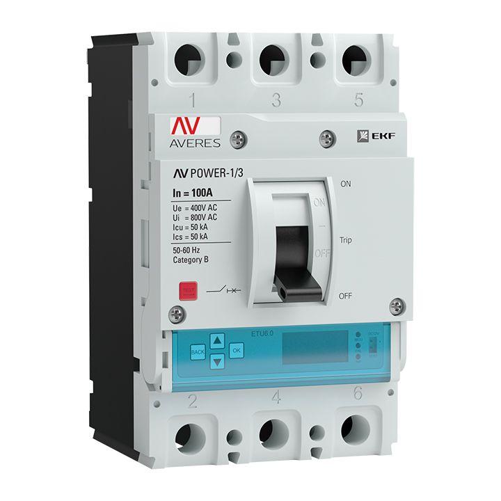 выключатель автоматический 3п 100а 50ка av power-1/3 etu6.2 averes ekf mccb-13-100-6.2-av от BTSprom.by