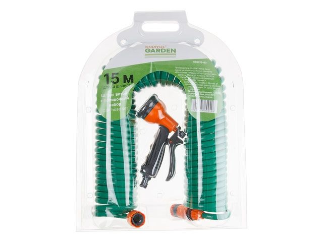 шланг витой 15м + поливочный набор startul garden (st6015-03) (спиральный) st6015-03 от BTSprom.by