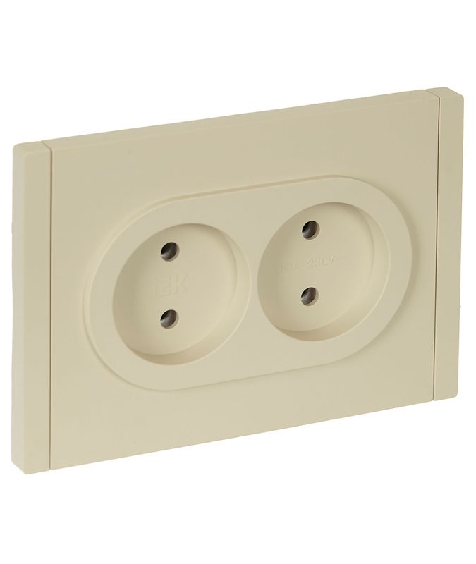 розетка 2-м сп forte&piano fp426 10а без заземл. без защ. шторок безвинт. крепл. ваниль iek fp-r20-10-1-k10 от BTSprom.by