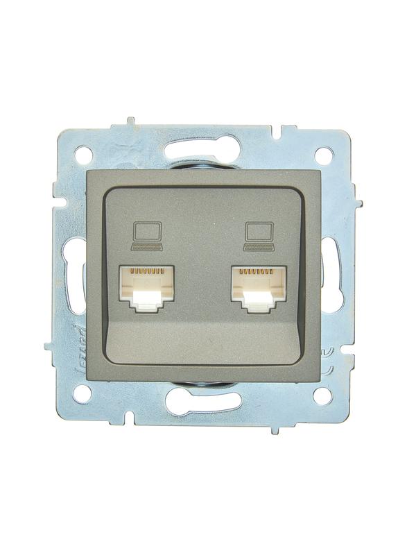 розетка компьютерная 2-м сп asti ip20 rj45 механизм платина. lezard 7081-3588-141 от BTSprom.by