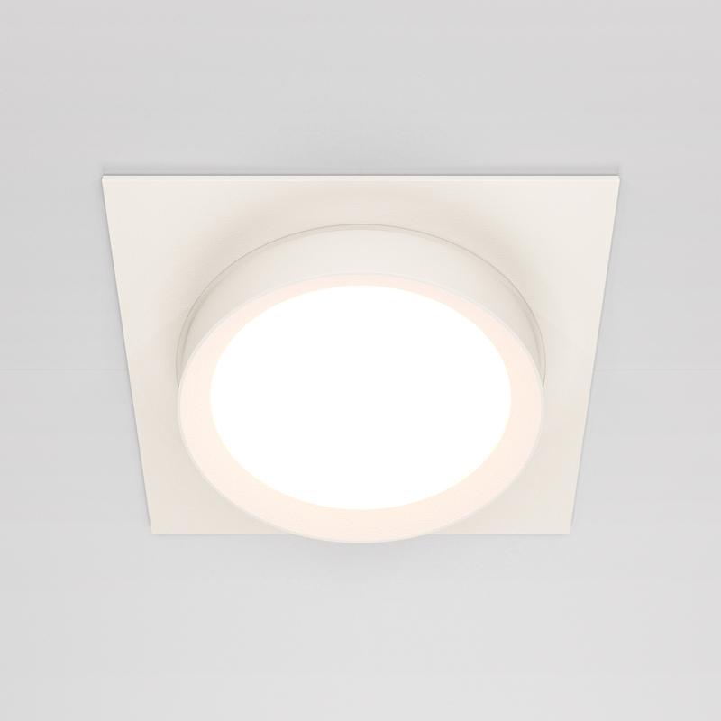  Светильник Hoop 1х12Вт GX53 IP20 110х110мм D95мм встраив. Maytoni DL086-GX53-SQ-W фото в каталоге от BTSprom.by