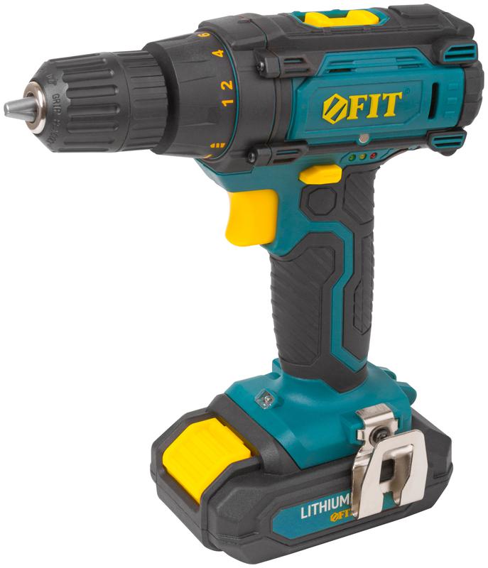 дрель-шуруповерт аккумуляторная 18в 0-450/1550об/мин 29нм 2 (li-ion) 1.3а.ч fit 80199 от BTSprom.by
