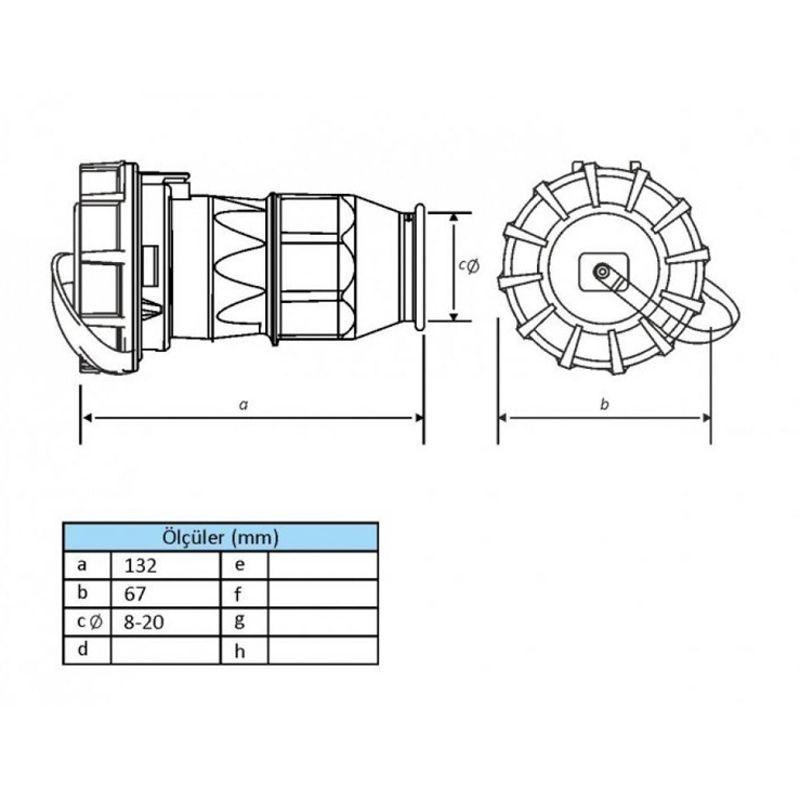  Розетка кабельная переносная влагозащищенная 16А 2Р+РЕ IP68 Rexant 111-121 фото в каталоге от BTSprom.by