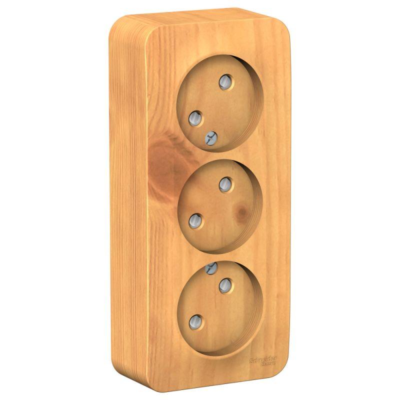 розетка 3-м оп blanca 16а ip20 250в без заземл. защ. шторки с изолир. пластиной ясень se blnra001315 от BTSprom.by