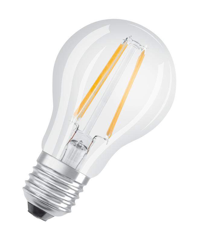 лампа светодиодная филаментная parathom dim cl a fil 40 dim 4.8w/827 4.8вт 2700к тепл. бел. e27 470лм a угол пучка 320град. 220-240в диммир. (замена 40вт) прозр. стекло osram 4058075591158 от BTSprom.by
