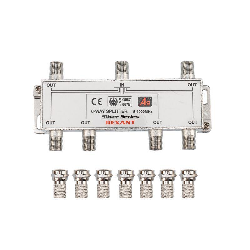  Делитель ТВ "краб" х6 под F разъем 5-1000МГц REXANT 05-6104 фото в каталоге от BTSprom.by