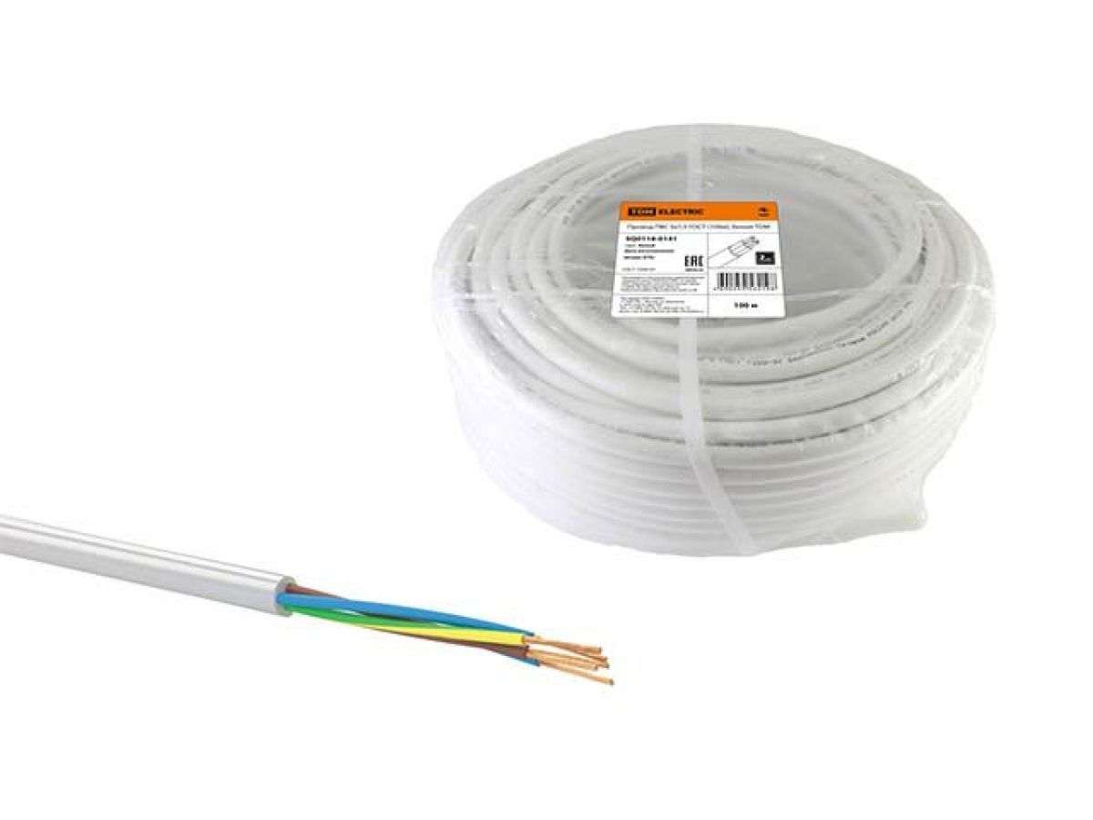 провод пвс 5х1,5 (бухта 100м) б tdm sq0118-0141 от BTSprom.by