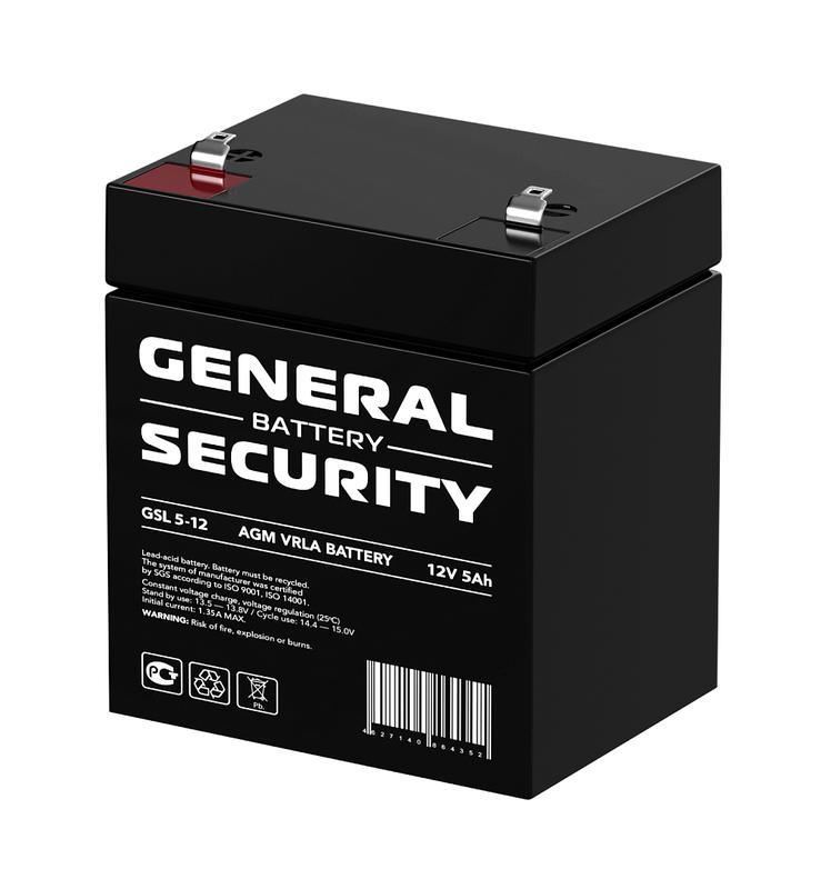 аккумулятор 12в 5а.ч general security gsl5-12 от BTSprom.by