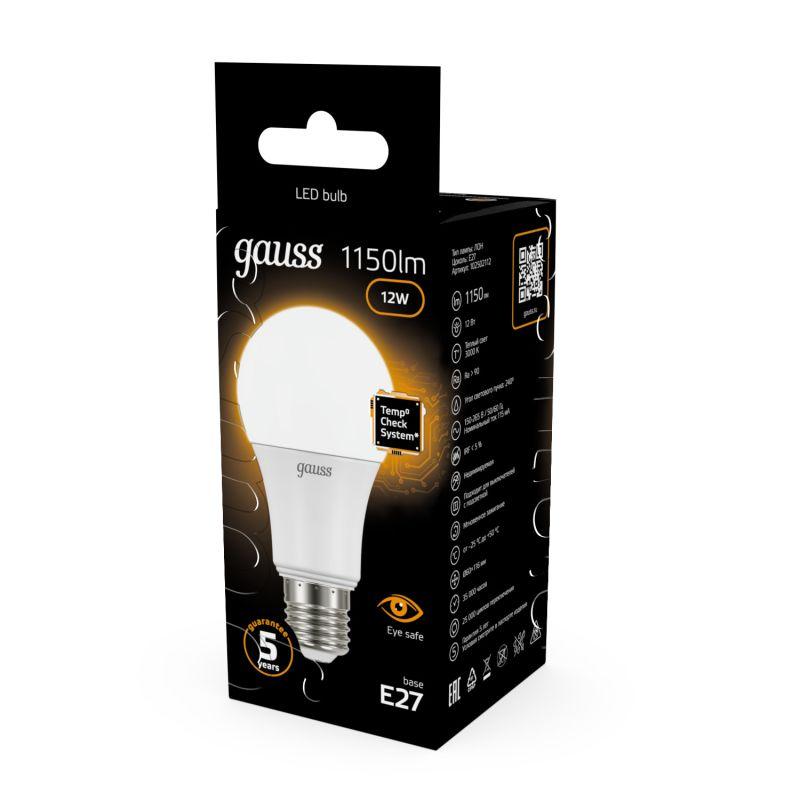 Лампа светодиодная Black 12Вт A60 грушевидная 3000К тепл. бел. E27 1150лм GAUSS 102502112 фото в каталоге от BTSprom.by