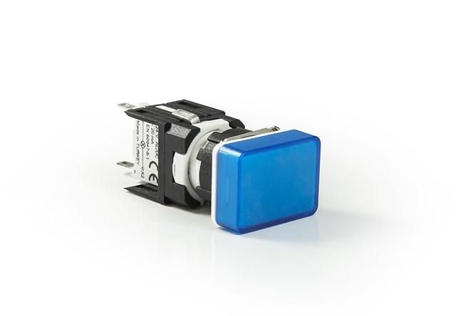 арматура сигнальная 16мм прямоугольная 12-24 ac/dc син. emas d070dxm от BTSprom.by