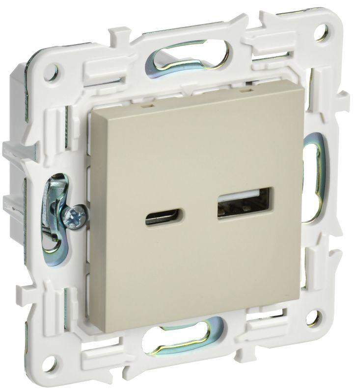 розетка usb a+c 3.1а skandy sk-r14b беж. iek sk-u22-d31-k10 от BTSprom.by