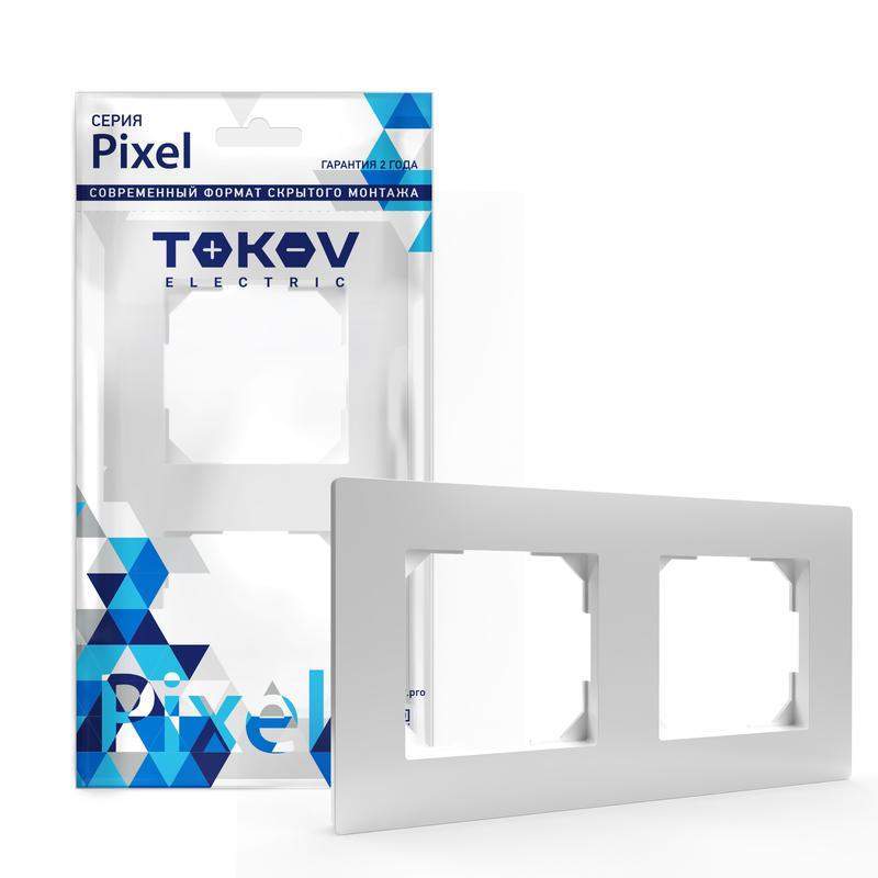 рамка 2-м pixel универс. бел. tokov electric tke-px-rm2-c01 от BTSprom.by