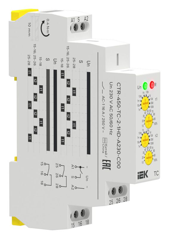 реле циклическое реверсивное tc 2 контакта 230в ac iek ctr-450-tc-2-1hd-a230-c00 от BTSprom.by