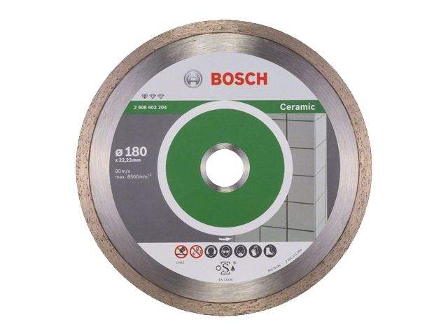 алмазный круг 180х22 мм по керамике сплошн. standard for ceramic bosch ( сухая резка) 2608602204 от BTSprom.by