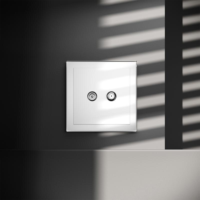  Розетка телевизионная оконечная TV + SAT 2-м СП S70 механизм бел. глянцевый Voltum VLS060401 фото в каталоге от BTSprom.by