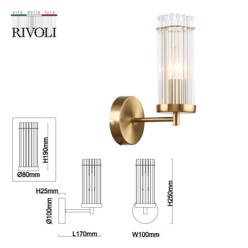  Бра Dolly 2074-401 настенный 1хE14 40Вт классика Rivoli Б0055539 фото в каталоге от BTSprom.by