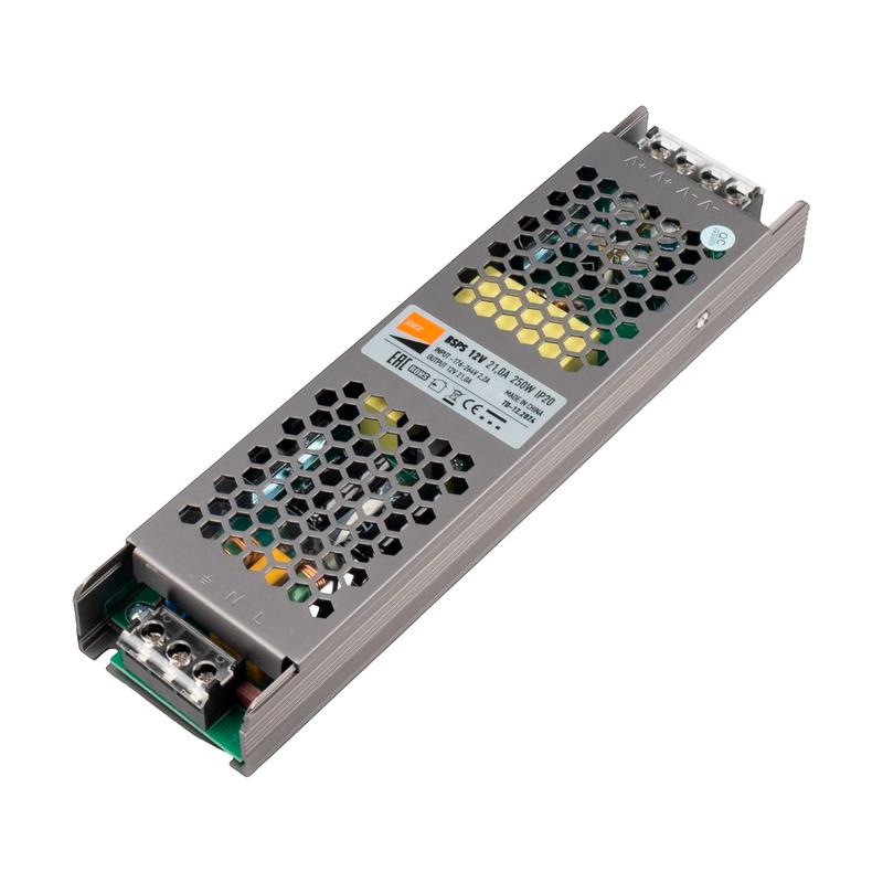  Блок питания для светодиодной ленты 250Вт 21А 12В IP20 BSPS метал. JazzWay 1001238A фото в каталоге от BTSprom.by