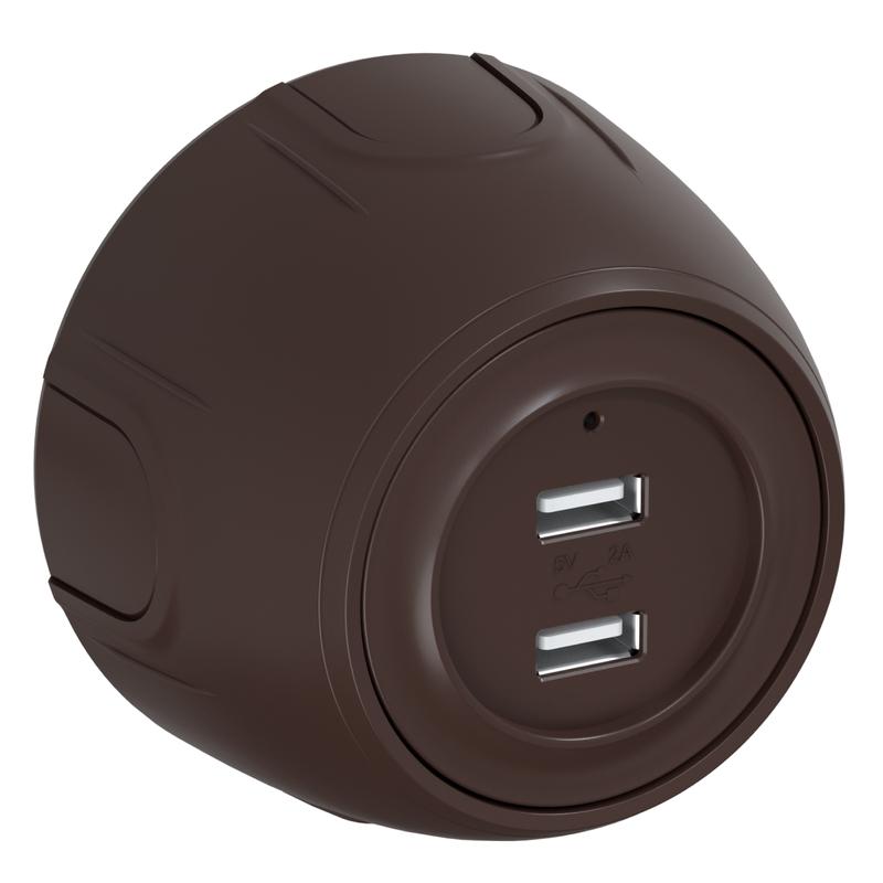 розетка usb 2-м rotondo с подсветкой корич. onekeyelectro 7700898 от BTSprom.by