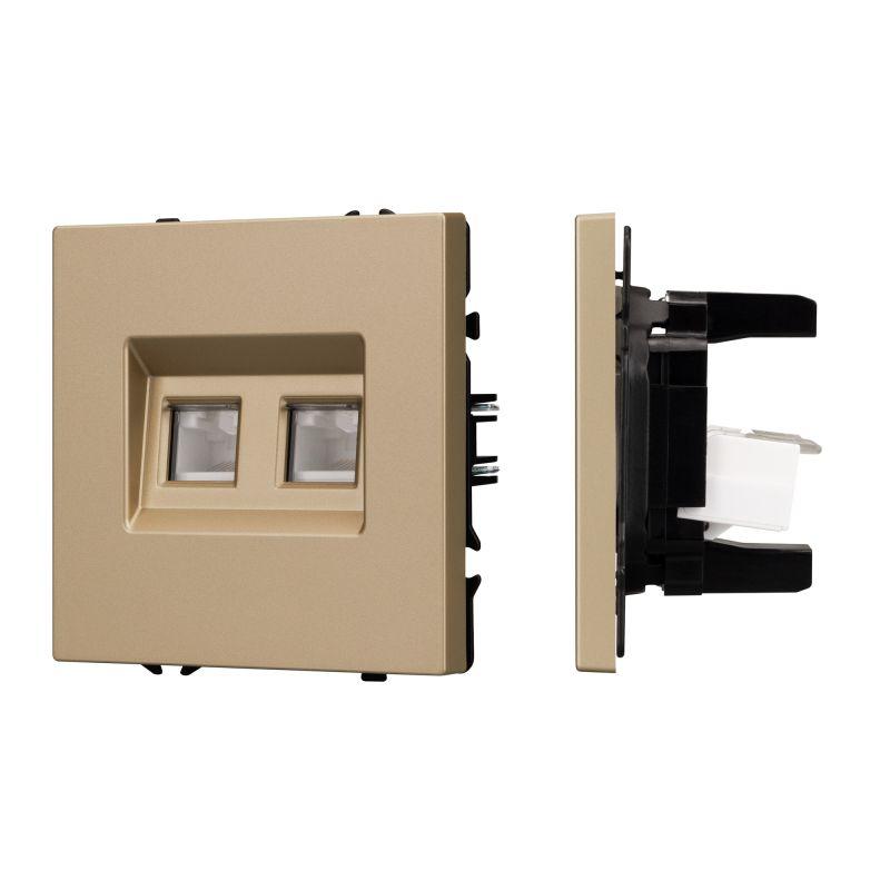 розетка телефонная двойная arl nobe софт-тач зол. песок sct-mtl2-sfpl-gd (2хrj-11 4c) arlight 054310(1) от BTSprom.by