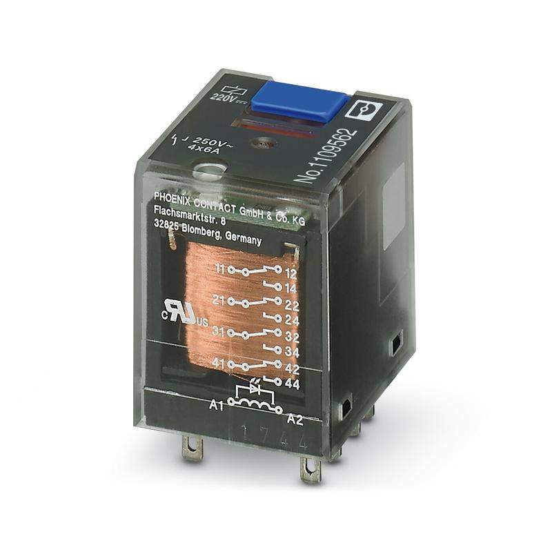 реле одиночное rel-ir-bl/l-220dc/4x21 phoenix contact 1109562 от BTSprom.by