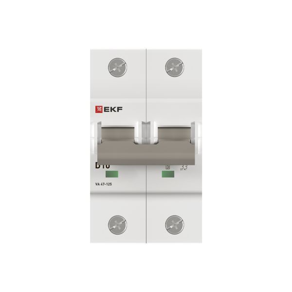  Выключатель автоматический 2п D 10А 15кА ВА 47-125 PROxima EKF mcb47125-2-10D фото в каталоге от BTSprom.by