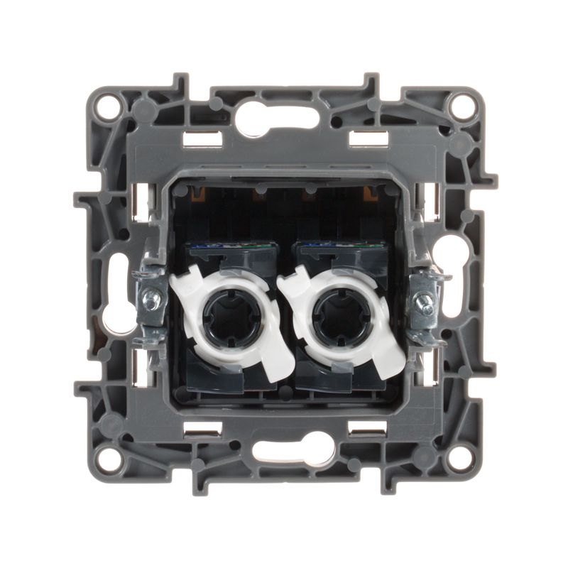  Розетка компьютерная 2-м СП Etika RJ45 кат.5E UTP механизм бел. IEK 672255 фото в каталоге от BTSprom.by