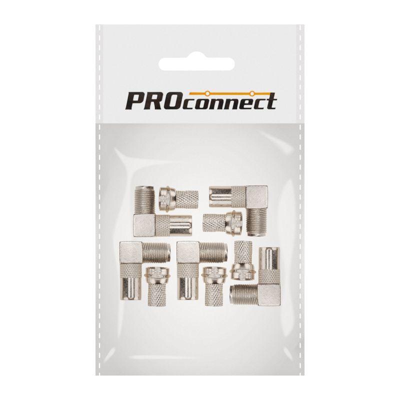  Набор разъемов антенных ТВ №11 (5 угловых переходников гнездо F - штекер TV; 5 F-разъемов RG-6) (уп.5шт) PROCONNECT 05-4311-4-8 фото в каталоге от BTSprom.by