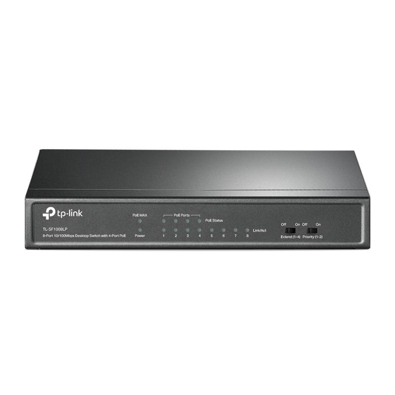 коммутатор tl-sf1008lp 8-портовый 10/100мбит/с неуправляемый с 4 портами poe 41вт метал. корпус настол. tp-link 1792449 от BTSprom.by