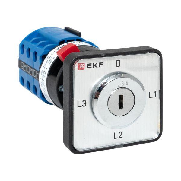  Переключатель кулачковый ПК-1-194 10А с ключом для амперметра PROxima EKF pk-1-194-10 фото в каталоге от BTSprom.by