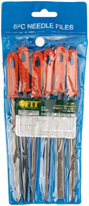 Надфиль пластмассовый ручка 5х140/70мм 6шт FIT 42160 фото в каталоге от BTSprom.by