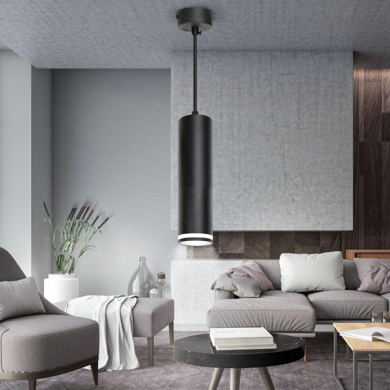 светильник pl16 bk mr16/gu10 подвесной цилиндр черн. эра б0055574 от BTSprom.by