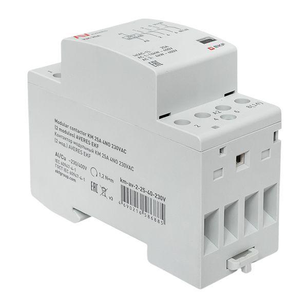  Контактор модульный КМ 25А 4NO 230В AC (2 мод.) AVERES EKF km-av-2-25-40-230V фото в каталоге от BTSprom.by