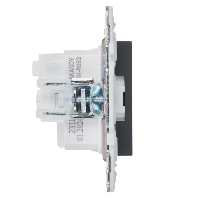  Розетка SKANDY 16А с заземл. без защ. шторок SK-R05G графит IEK SK-R11-16-K53 фото в каталоге от BTSprom.by