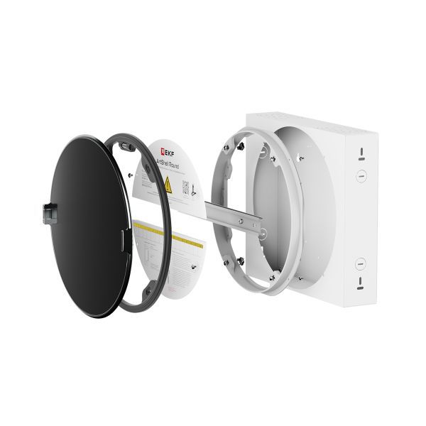  Корпус ArtShell Round силовой встраив. 16мод. Круглый черн. дверь из закал. стекла EKF artshell-r-16p-cb фото в каталоге от BTSprom.by