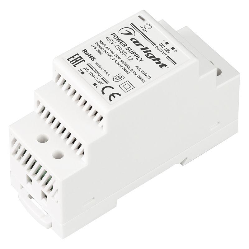 блок питания arv-dr30-12 12в 2а 24вт ip20 din-рейка arlight 034671 от BTSprom.by