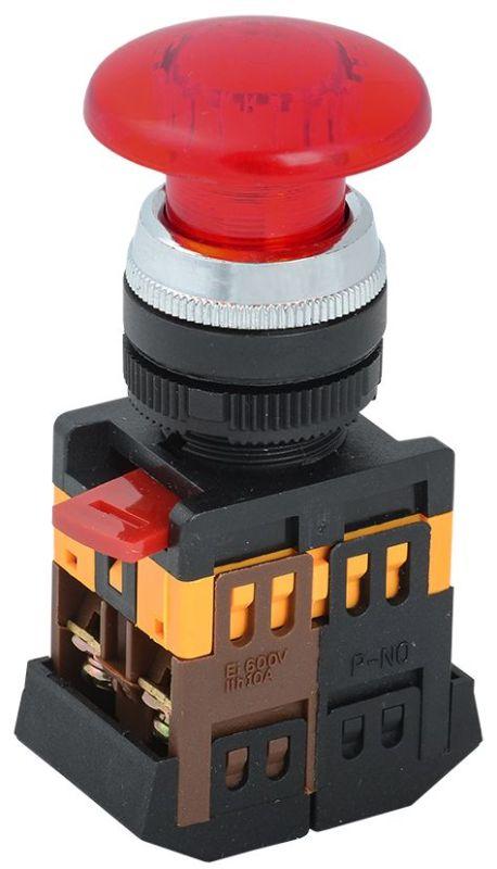 кнопка "грибок" aela-22 d22мм 1з+1р 240в неон красн. iek bbg20-aela-k04 от BTSprom.by