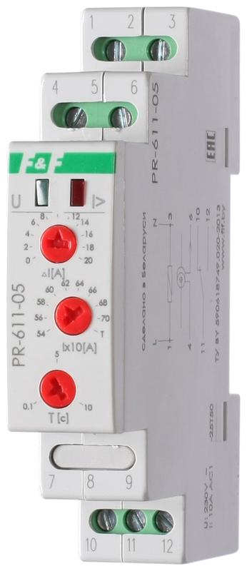 реле тока pr-611-05 (540-640а ; регулир. задержка отключ.; с выносным тт в комплекте 1 модуль; монтаж на din-рейке) f&f ea03.004.010 от BTSprom.by