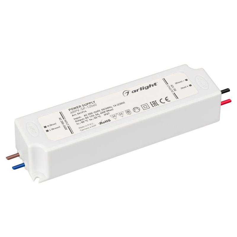 блок питания arpv-sp-12060 (12в 5а 60вт) (ip67 пластик) arlight 041914 от BTSprom.by
