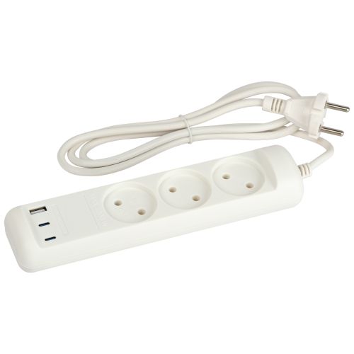 удлинитель электрический u-3-1.5m-usb-w 3 розетки + 3xusb a+c 1.5м 10а бел. эра б0069075 от BTSprom.by