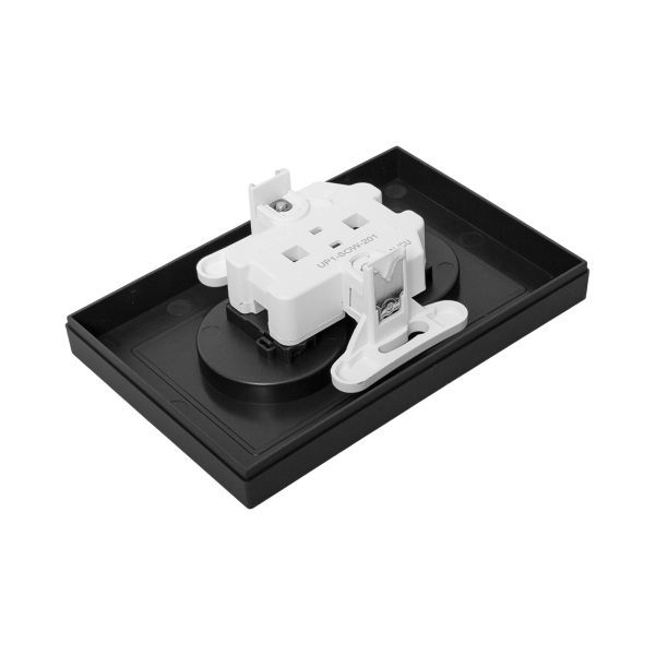  Розетка 2-м СП Эпика 16А без заземл. защ. шторки с рамкой механизм черн. EKF UP1-SOB-201 фото в каталоге от BTSprom.by